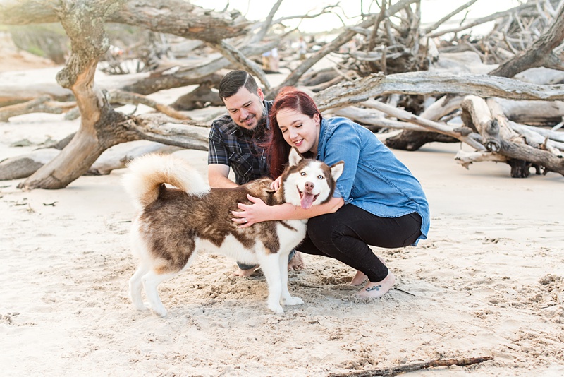 Engagement portraits on the beach with your dog